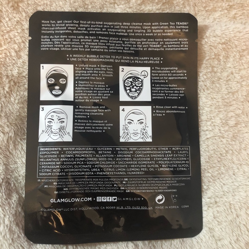 Glamglow oxygenating bubble mask infused wcharcoal - Picture 5 of 5